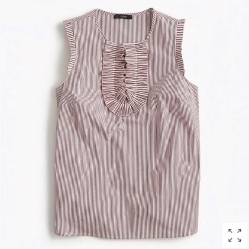 J.Crew Margot Striped Ruffle Top Size 0 Blouse